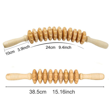 Anti-cellulite wooden roller tool
