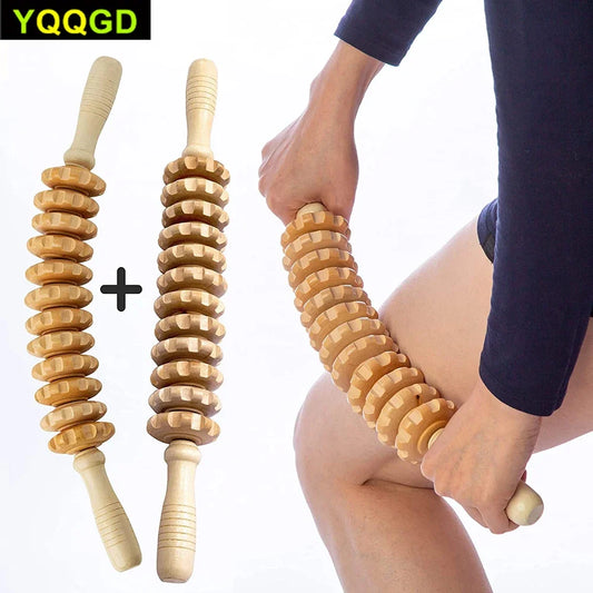 Wood roller for cellulite massage